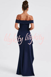 Sexy Lady Off Shoulder High Slit Maxi Dress