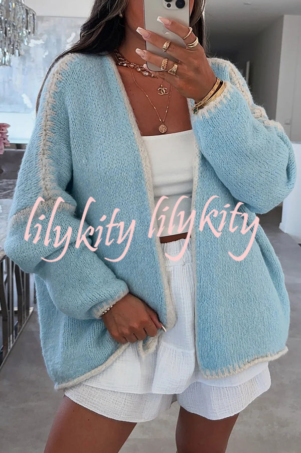 Fashionable Casual Long-sleeved Loose Knitted Cardigan