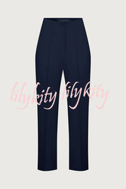 Exquisite and Fashionable High Waist Pocketed Straight Leg Pencil Pants