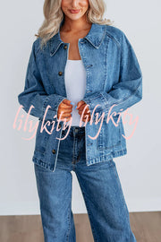 Stylish Single-breasted Casual Pocket Denim Jacket
