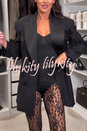 Chic Style Floral Lace See-through High Rise Elastic Waist Tapered Pants