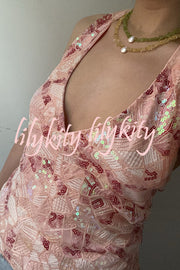Fashion Sequined Casual V-neck Backless Slim Vest