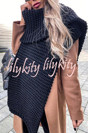 Winter handmade thick wool knitted scarf