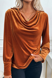 Solid Color Velvet Long-sleeved Casual Loose Shirt