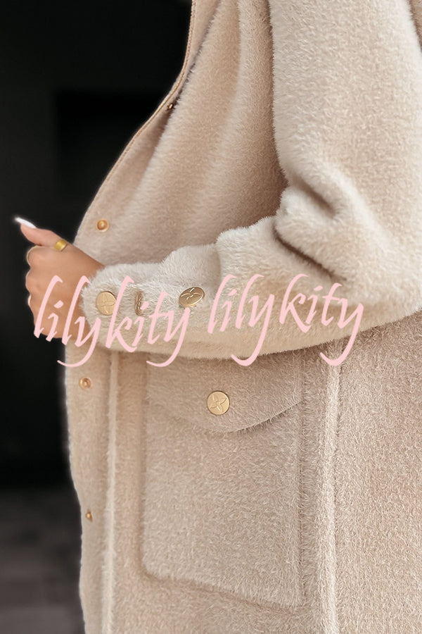 Fashion Drawstring Waistband Hooded Zipper Pocket Loose Coat