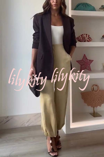 City Phantom Button Up Long Sleeve Lapel Loose Blazer