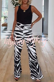 Breath of Freedom Animal Print High Rise Pocketed Wide Leg Pants