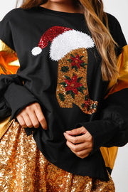 Christmas Sequined Long-sleeved Casual Sweatshirt