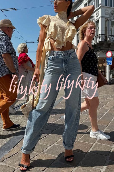 Versatile and Comfortable Denim High Rise Pocketed Straight Jeans