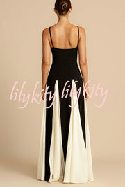 Timeless Elegance Panelled Tulle A-line Slip Maxi Dress