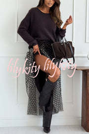 Timeless Treasures Knit Crew Neck Long Sleeve Relaxed Sweater