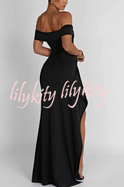 Sexy Lady Off Shoulder High Slit Maxi Dress