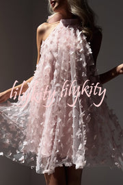 Stylish Backless Bow Elegant Butterfly Loose Mini Dress