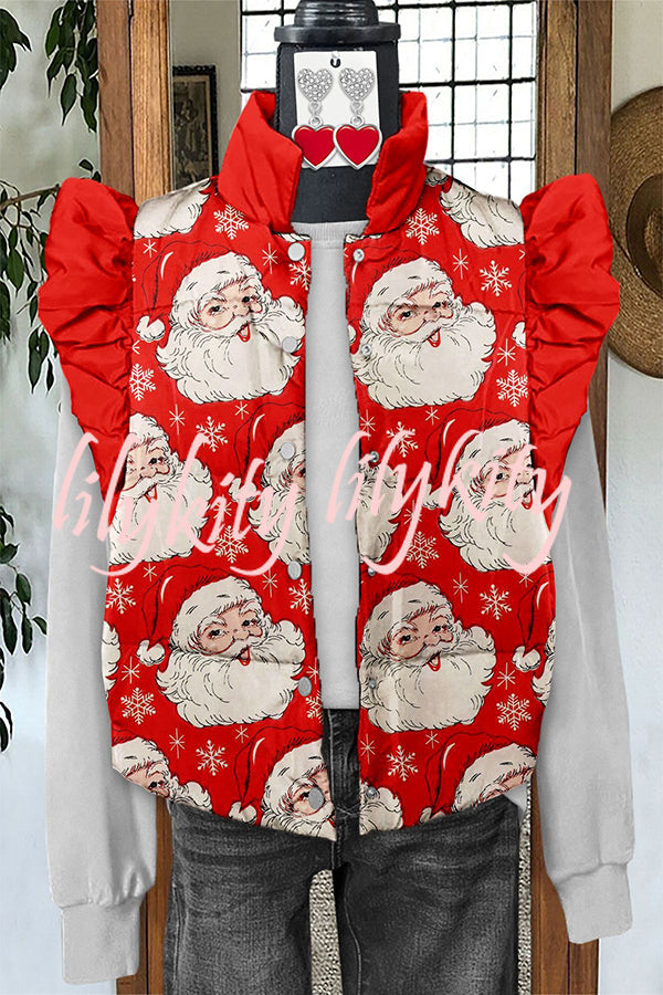 Unique Print Stand Collar Flying Sleeves Casual Jacket