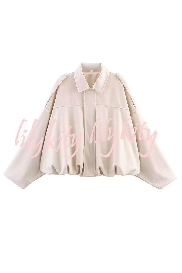 Fashion Lapel Long-sleeved Casual Bomber Jacket