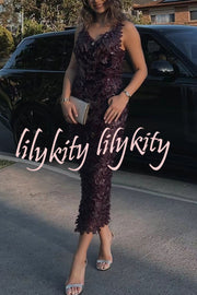Fashionable Sequined Sexy Open Back Slim Maxi Dress