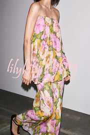 Floral Print Off-the-shoulder Irregular Loose Maxi Dress