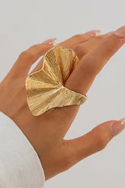 Fashion Irregular Ginkgo Leaf Shape Alloy Ring
