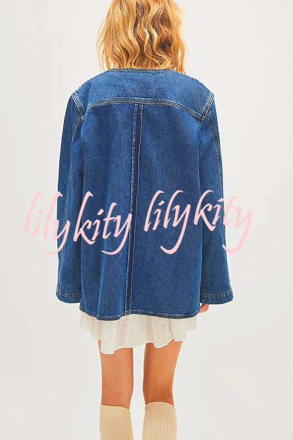 Fashionable Retro Casual Loose Denim Jacket