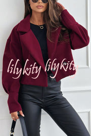 Fashionable Solid Color Lapel Short Blazer