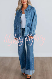 Stylish Single-breasted Casual Pocket Denim Jacket
