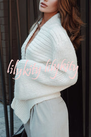 Retro V-neck Long-sleeved Sexy Hollow Loose Knitted Cardigan