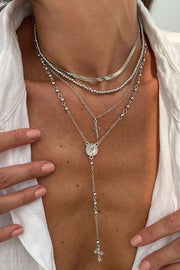 Fashionable Diamond Cross Chain Elegant Multi-layered Necklace
