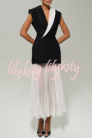Modern Day Chiffon Pleated High Rise A-line Midi Skirt