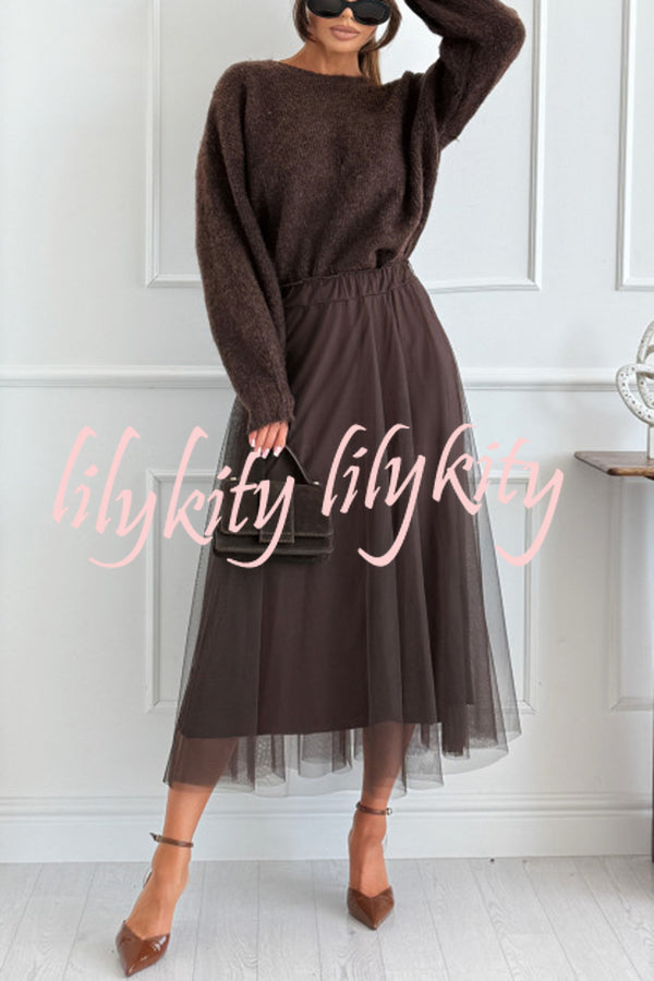 Gisella Knit Back Slit Leopard Print Bow Design Long Sleeve Relaxed Sweater