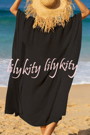 Rustic V Neck Button Down Cover Up