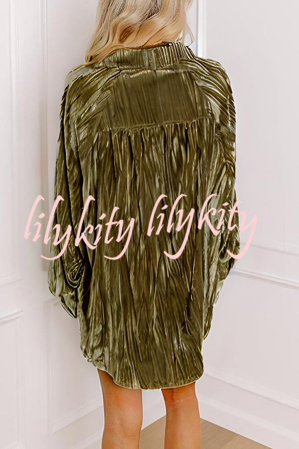 Solid Color Velvet Light-sensitive Drape Loose Shirt