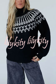 Christmas Thickened Turtleneck Long Sleeve Knitted Sweater