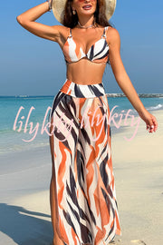 Unique Print Sexy Stretch Two-Piece Bikini Swimsuit