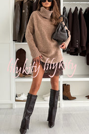 Breezy City Knit Turtleneck Long Sleeve Relaxed Sweater