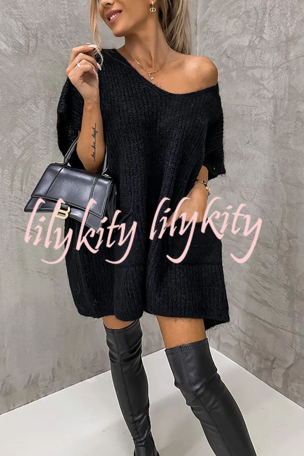 Windy City Pocketed Oversized Knit Sweater