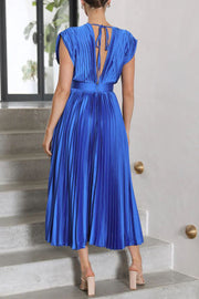 Hello Gorgeous Satin Pleated Midi Dress