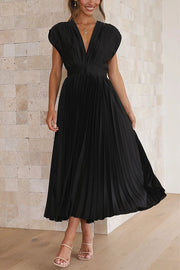 Hello Gorgeous Satin Pleated Midi Dress