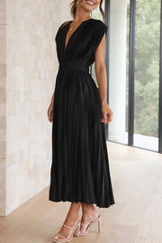 Hello Gorgeous Satin Pleated Midi Dress