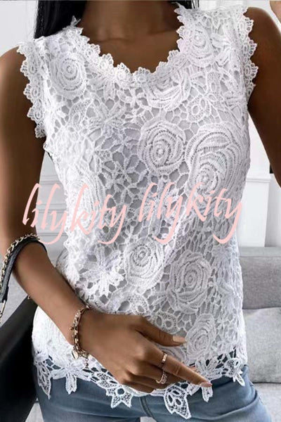 Heavenly Beauty Lace Fabric Tank