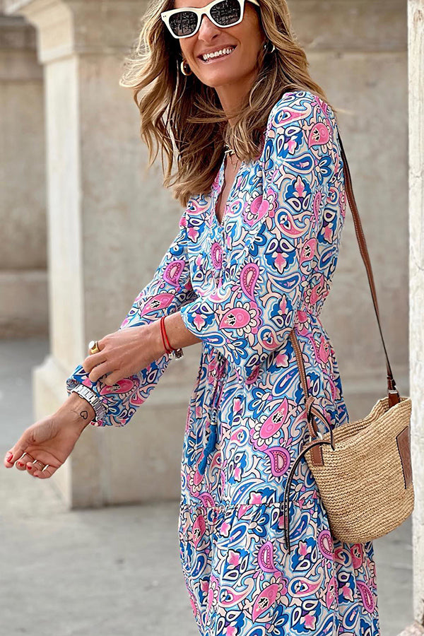 Infinite Days Paisley Print Maxi Dress