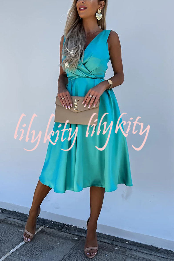 Hold You In My Memory Satin Midi Dress