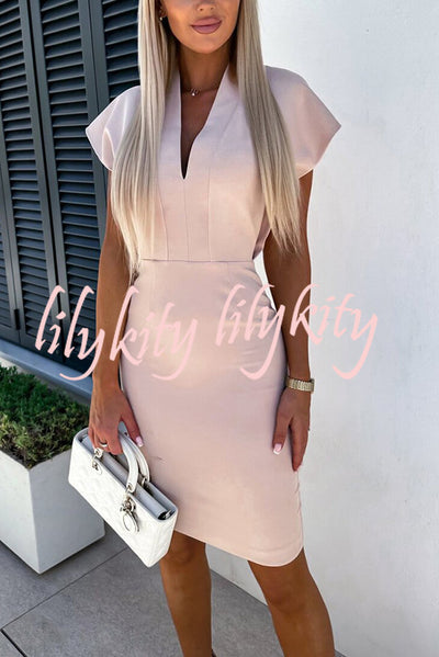Perfectly Highlights The Figure V-neck Bodycon Mini Dress