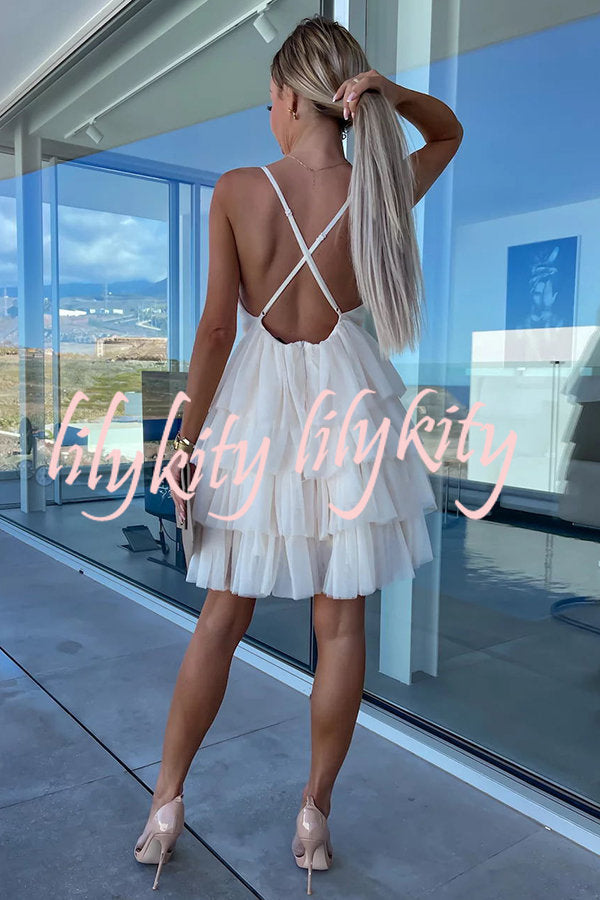 Forever My Love Tiered Tulle Mini Dress