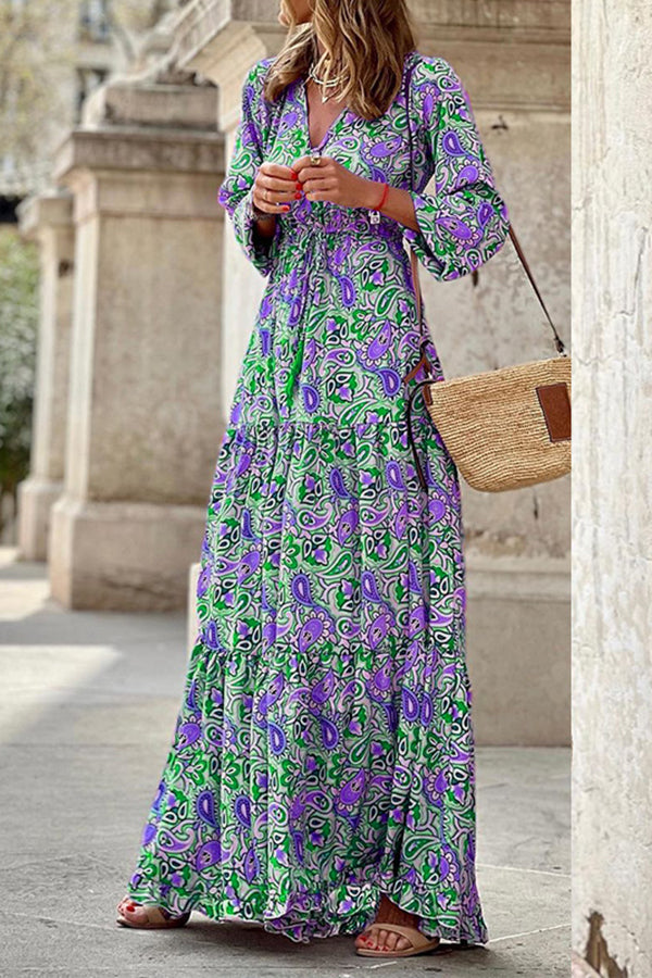 Infinite Days Paisley Print Maxi Dress