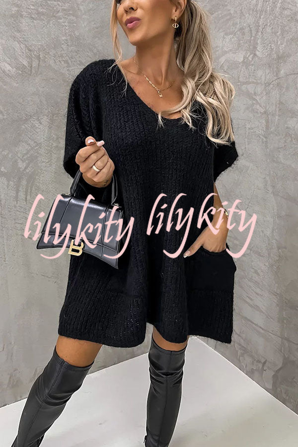 Windy City Pocketed Oversized Knit Sweater