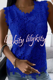 Heavenly Beauty Lace Fabric Tank