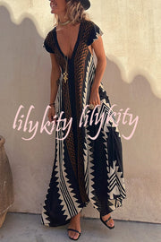 Beach Dates Ethnic Print A-line Maxi Dress