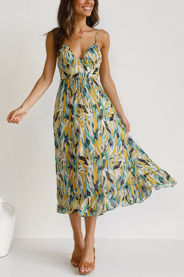 Stay Amazing Colorful Printed Midi Dress