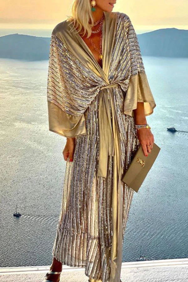 Dreamy Evenings Retro Court Style Kimono Maxi Dress