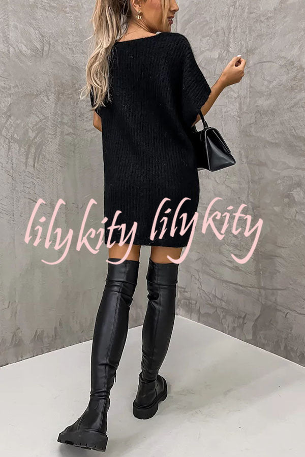 Windy City Pocketed Oversized Knit Sweater